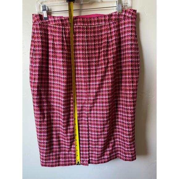 NWT Talbots Pink/Red Wool Blend Zippered Pencil Skirt- Women's Size 10 - Picture 6 of 11